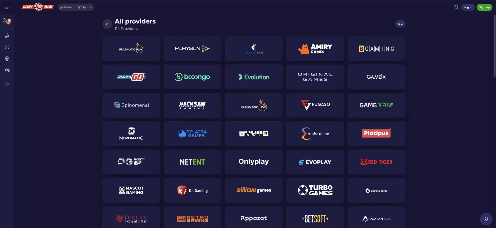 Proveedores de juegos del lobby de Lazybar
